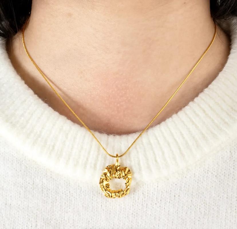 Golden Halo Pendant Necklace