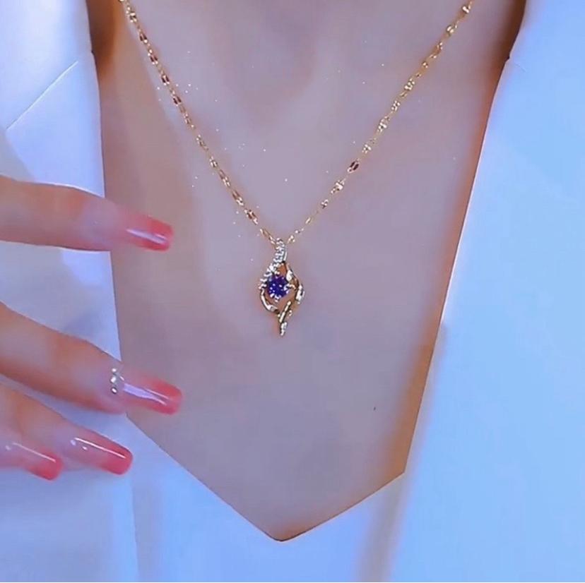 Pink Crystal Flame Pendant