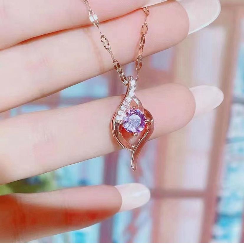 Pink Crystal Flame Pendant
