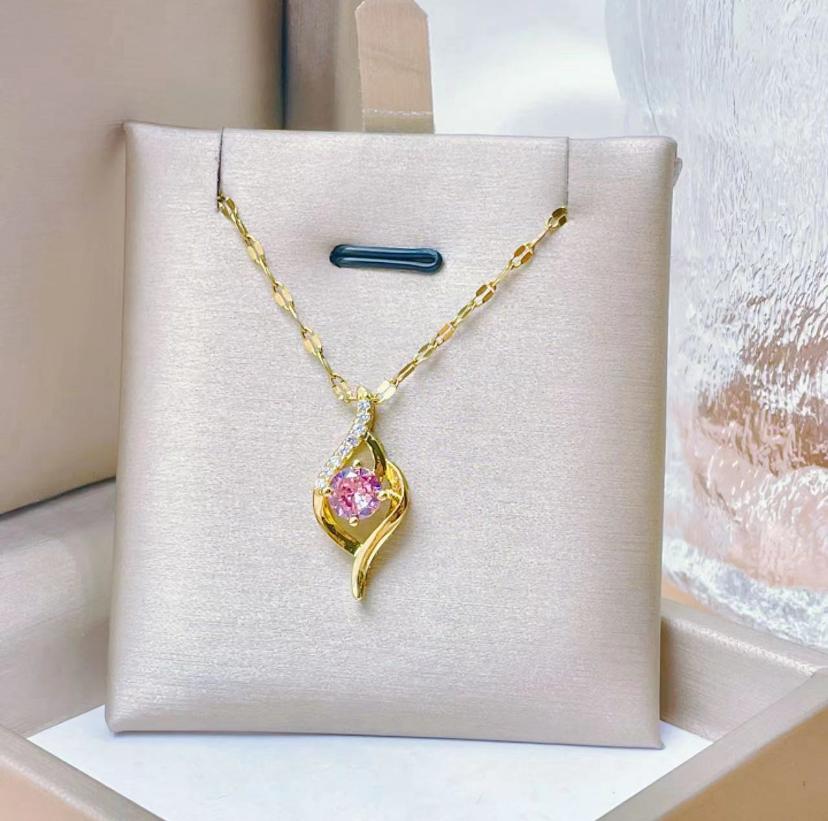 Pink Crystal Flame Pendant