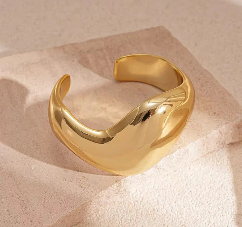 Sculptural Gold Statement Cuff