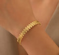 Golden Laurel Leaf Open Cuff Bangle