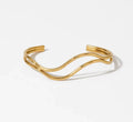 Double Wave Gold Cuff Bracelet