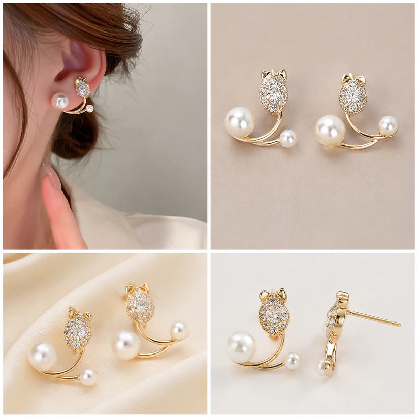Elegant Pearl Tulip Ear Cuff Earrings – Chic & Minimal