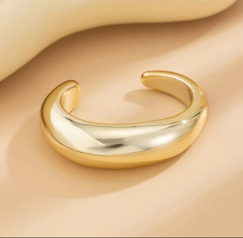 Sculpted Gold Statement Cuff Bracelet