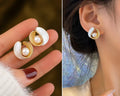 Elegant Pearl Shell Stud Earrings