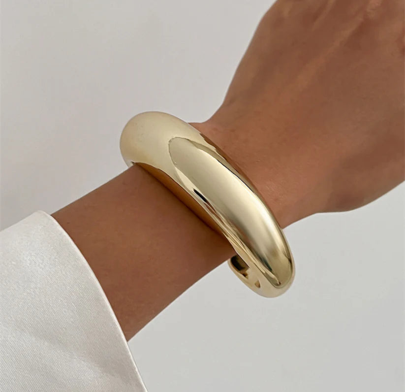 Sculpted Gold Statement Cuff Bracelet